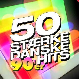 Album cover art for 50 Stærke Danske 90'er Hits