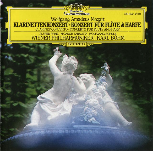 Album cover art for Mozart: Clarinet Concerto K.622; Flute & Harp Concerto K.299