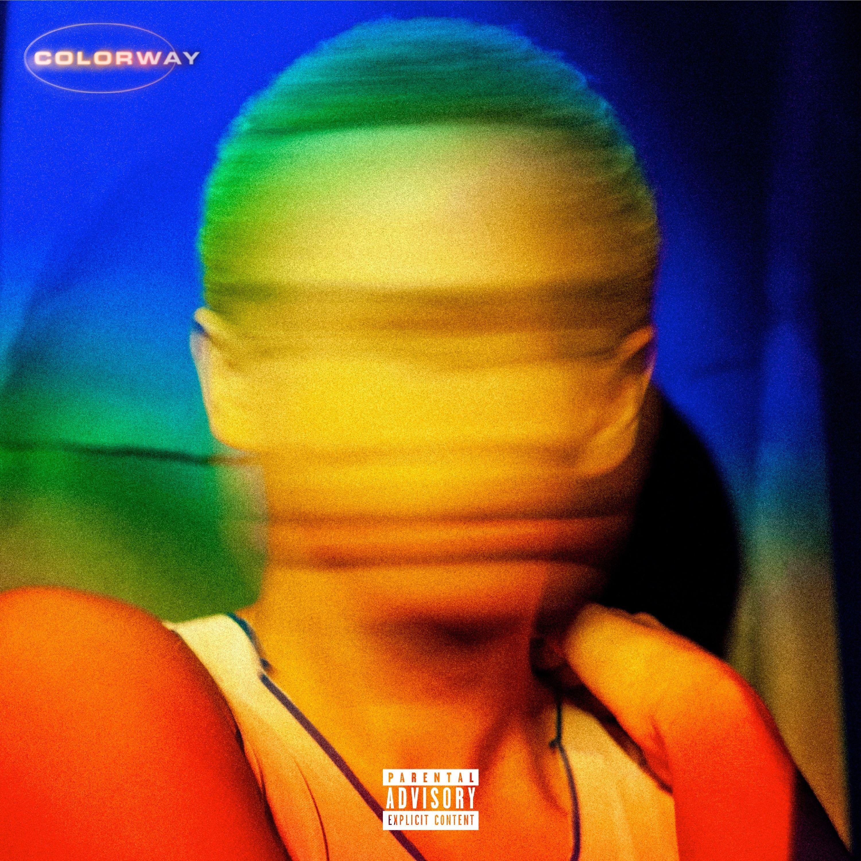 Lyric cover art as blurred background