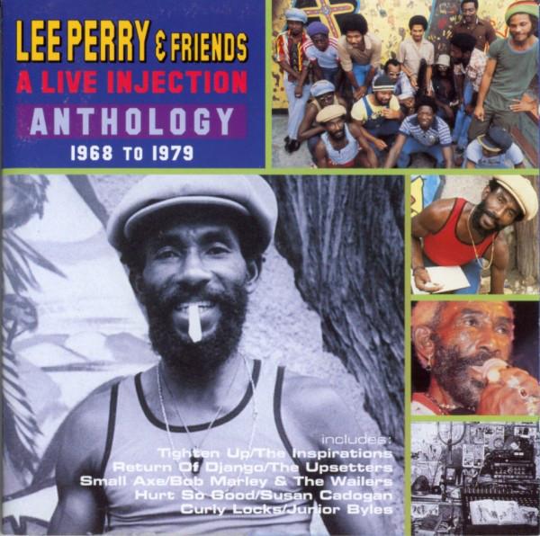 Album cover art for Lee Perry & Friends - A Live Injection Anthology 1968 to 1979