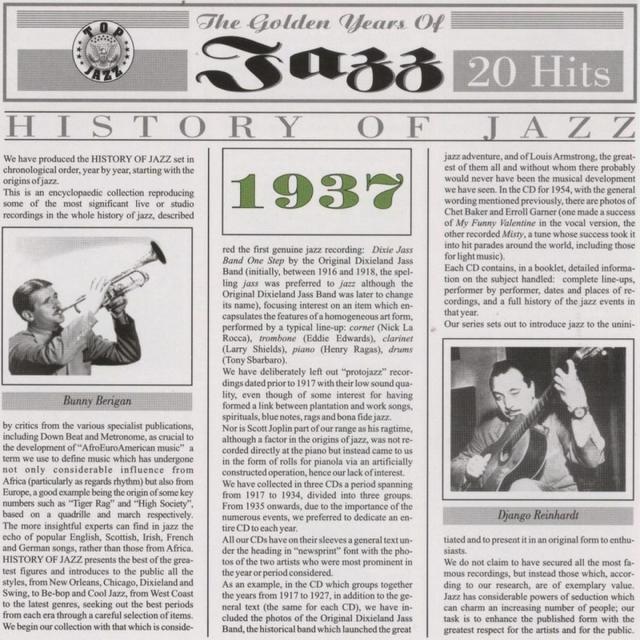 Album cover art for History Of Jazz 1937