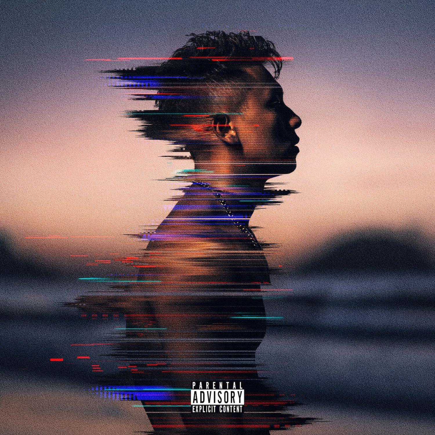 Lyric cover art as blurred background